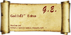 Galló Edna névjegykártya